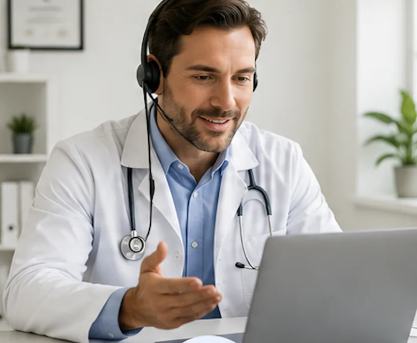 A licensed provider on a telehealth call